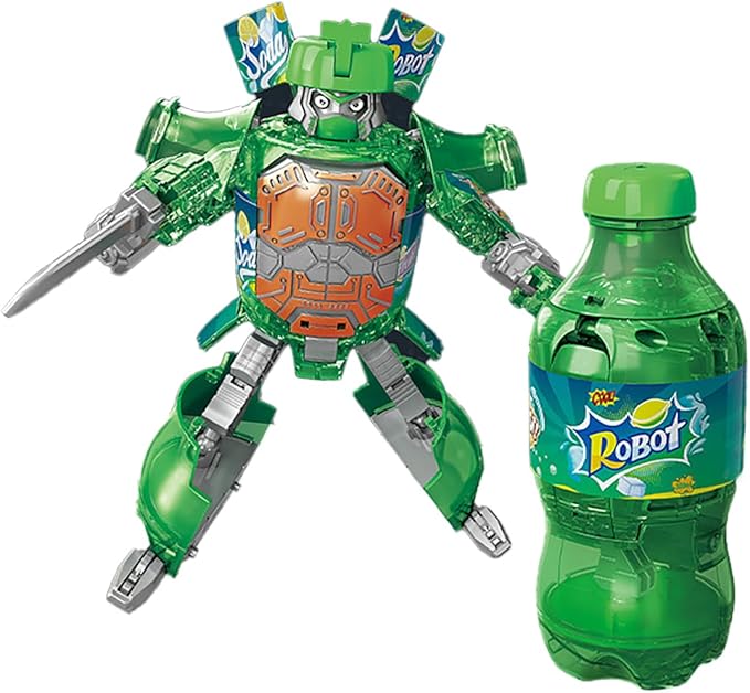 Atlodas 2025 New Beverage Bottles Deformation Robot Toys, Soda Can Transforming Robot Toys for Kids Gift, Creative Soda Deformation Figures for Boys, Birthday Christmas Choice for Boyfriend (Green)