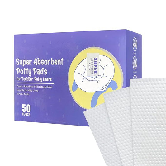 Disposable Potty Absorbent Pads for Kids Travel,Toilet Refill Pouch for Toddler Toilets Portable Fast-Acting Absorbent Fit All Baby Travel Potty Bags - 50 Pads