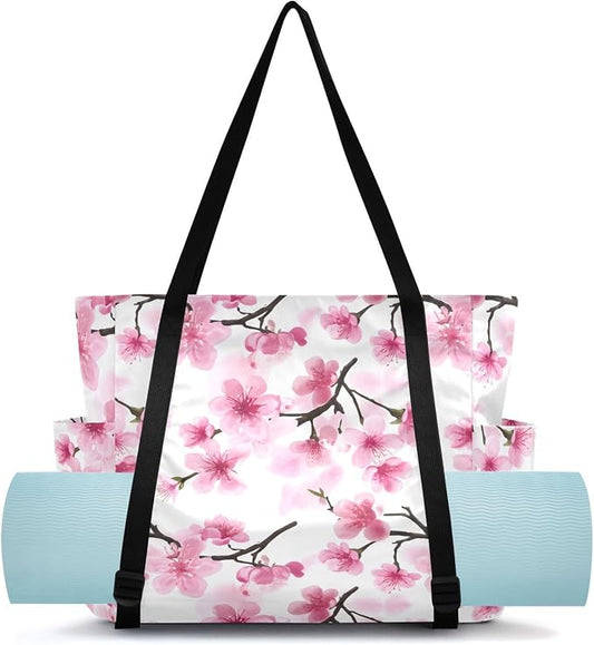 MCHIVER Yoga Bag for Women Men Large Yoga Mat Bag with Adjustable Strap Workout Bags Totes for Pilates Yoga Travel
