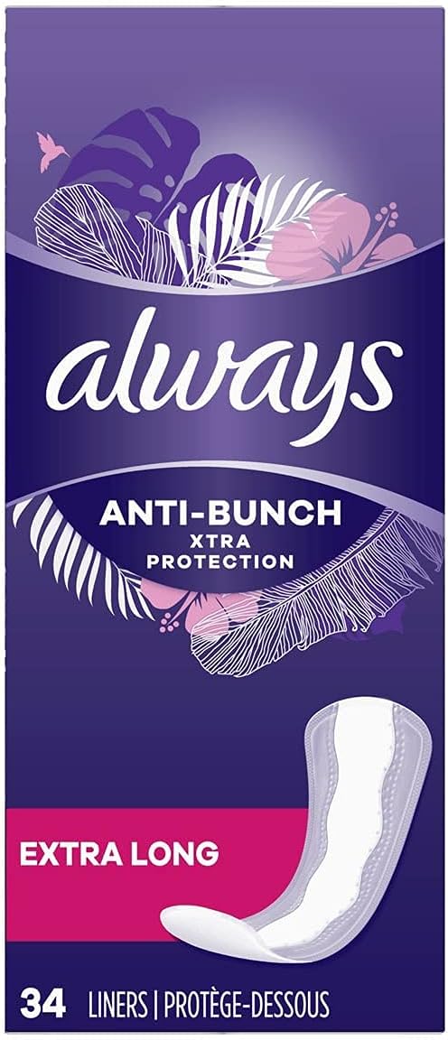 Always Xtra Protection Daily Liners, Extra Long 34 ea (Pack of 3)