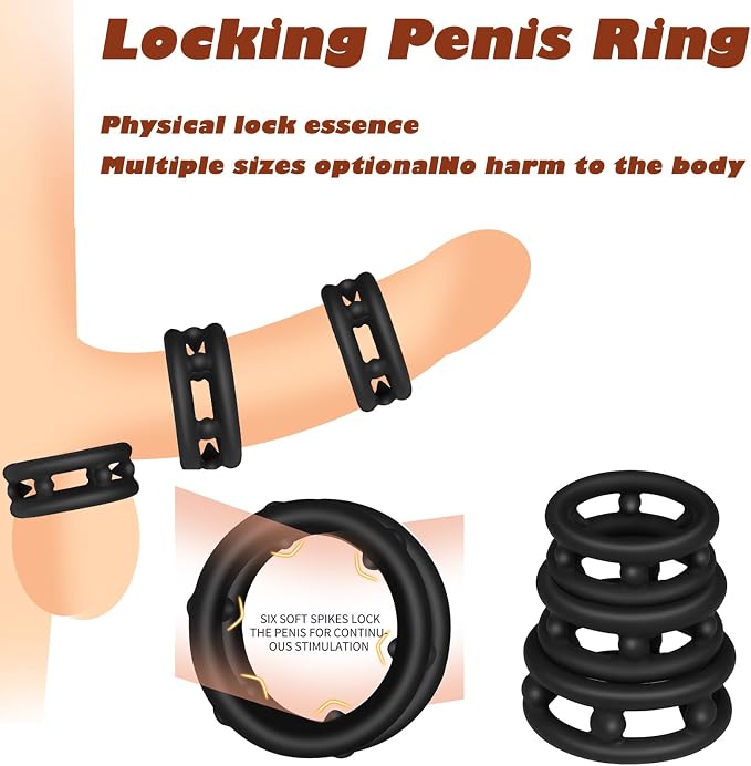 Sex Toys Penis Ring Silicone Cock Rings for Men Set with 4 Different Sizes for Erection Enhancing,Long Lasting Stronger Sexual Stimulation Glans Ring,Adult Toys for Couples Pleasure