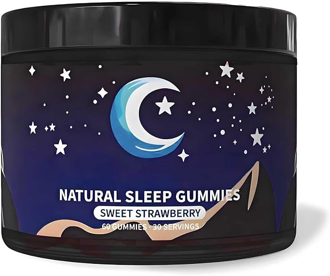 Natural Sleep Aid Gummies - Melatonin Free Supplement - Sleep+ Gummies for Adults - Promote Deep Restful Sleep Naturally Relaxing (60count)