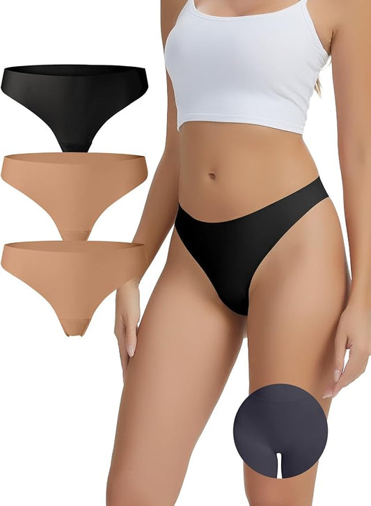 Seamless Camel Toe Thongs for Women Invisible Thong Panty Liners No Show Camel toe G-Strings Workout Underwear