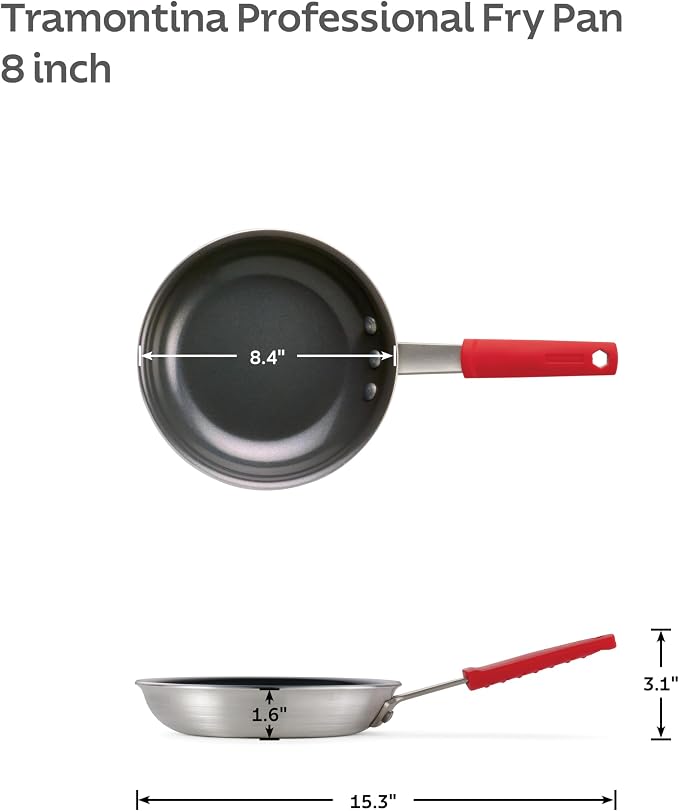 Tramontina Professional 8-Inch Ceramic Non Stick Small Frying Pan, Heavy-Gauge Aluminum Skillet with Ceramic Nonstick Coating, Dishwasher and Oven Safe, Black
