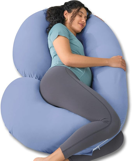 INSEN Cooling Pregnancy Pillow, Maternity Pillow for Pregnant Women, Bright Blue