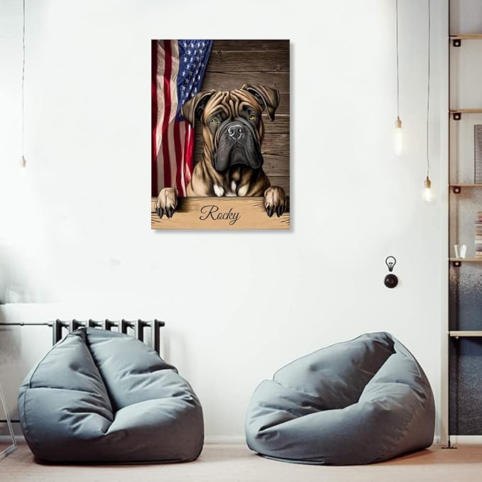 Custom Wooden Jigsaw Puzzles with Your Dog's Name on Presa Canario Art Print - 300 500 1000PCS Puzzles Game and Home Wall Decor