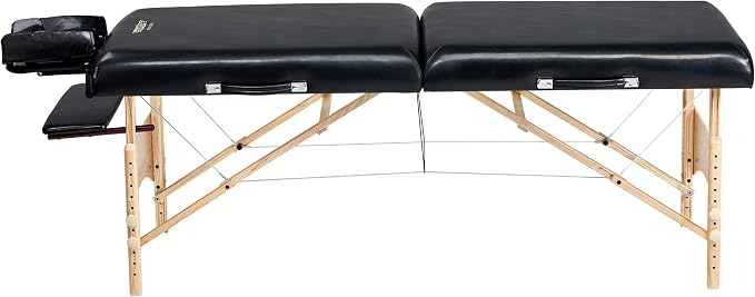 Master Massage Gibraltar Olympic LX Portable Massage Table Extra Wide for Larger Clients - Supports Weight Up to 800lbs - Tattoo Spa Salon Facial Beauty Bed, Lash Tables, 32" Width, Black