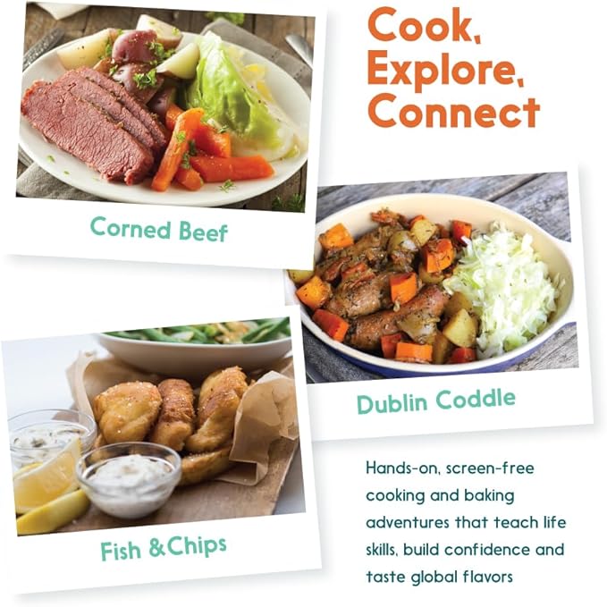 Cooking Kits for Kids - Interactive & Educational Real Kids Cooking Kit with 3 Recipe Cards - (Ireland Edition)