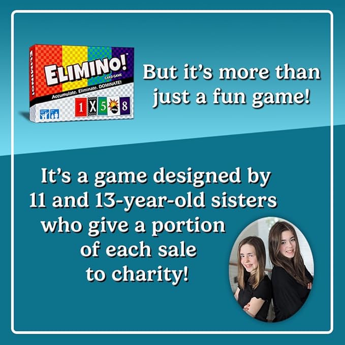 Elimino! A Fast Paced Card Game for Kids, Adults and Families, an Easy to Learn Game for a Fun Family Game Night | Ages 7+