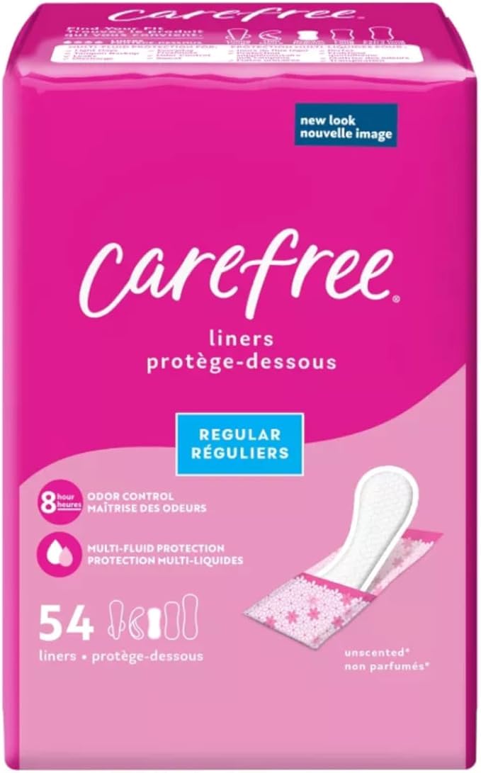 Carefree Acti-Fresh Body Shape Regular To Go Pantiliners - 54 Liners, Pack of 5