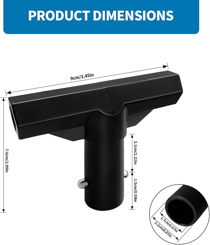 6 Pack Trampoline Plastic T-Connector, Trampoline Pole Cap Tops-T Tube Connectors, Enclosure Replacement Parts for Connect Top Ring Net and Fiberglass Rods, Black