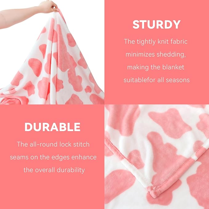 Soft Throw Blanket for Toddler Girls, Cute Small Pink Fleece Blanket for Nursery, Crib, Stroller, Pink Birthday Gifts for Kids Girls, Cozy Home Roome Decor, 40x50inches