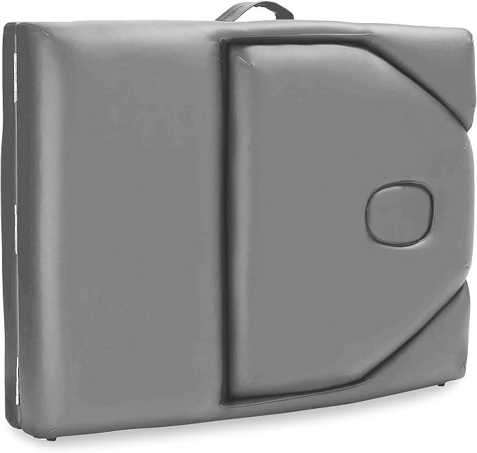 Saloniture Professional Portable Massage Table with Backrest - Light Gray