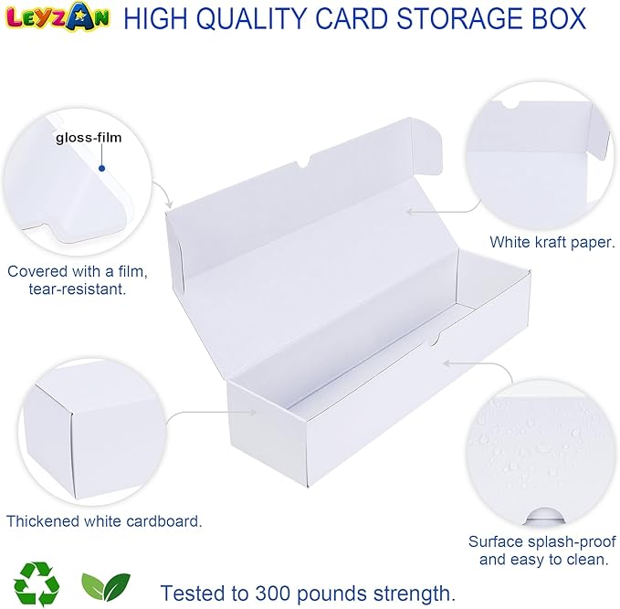 Trading Card Storage Boxes, 12 Pack 1000 Count Cardboard Card Organizer for MTG, TCG & Sports Cards, Fits Sleeved Cards, Bulk Card Storage for Trading Card Collections, 14.4 INCH