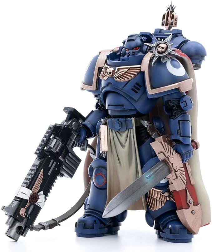 JOYTOY Warhammer 40k 1/18 Action Figure Ultramarines Captain with Master Crafted Heavy Bolt Rifle Collection Model 5 inch
