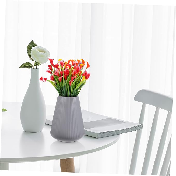 ABOOFAN 2PCS Mediterranean Ceramic Flower Vase Stylish Desktop Planter for Indoor Outdoor Decoration Matte Finish Vases for Wedding and Home Decor