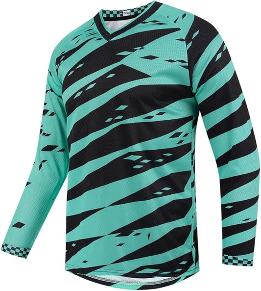 Youth Dirt Bike Jersey, Kids Mountain Bicycle Shirt Long Sleeve Powersports Children Downhill Jerseys for Big Kids