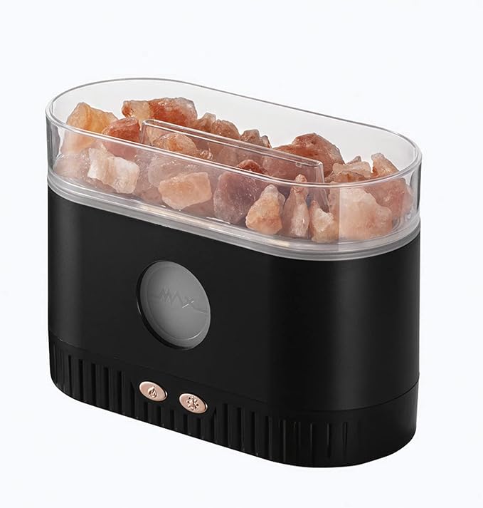 YALEDI Aromatherapy Essential Oil Diffuser, 3-in-1 Himalayan Salt Lamp Diffuser with 7 Color Lights, 200ml Ultrasonic Cool Mist Humidifier for Home Bedroom Yoga, Himalayan Pink Salt Therapy (Black)