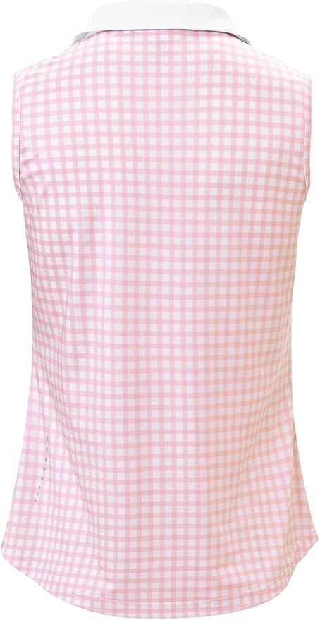 BGOWATU Women's Sleeveless Golf Polo Shirts Collared V Neck Tennis Tank Tops UPF 50+ Quick Dry Lightweight