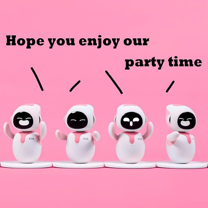 ENERGIZE LAB Eilik – Touch Interactive Toys, Cute Robot Pets with Abundant Emotions. Idle Animations&Mini-Games, Unique Gift for Girls & Boys. Support Update.(Blue + Pink Combination)
