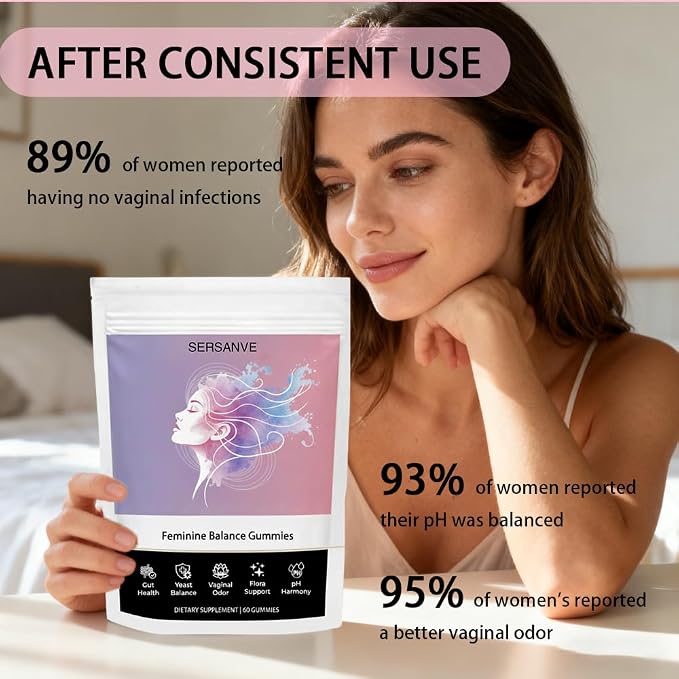 Feminine Balance Gummies for Women | Premium Feminine Balance Gummies, Hawaiian Pineapple for pH Balance, Healthy Odor & Immune Support | Daily Feminine Gummies for Vaginal & Gut Health, 60 Count