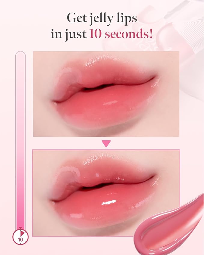 Glow Lock Jelly Tint 101 Chou, Hydrating Water Glow Lip Stain, Non-Sticky Juicy Gloss, Long Lasting Glass Shine & Dewy Finish, Lightweight Moisturizing Lip Care, Korean Makeup