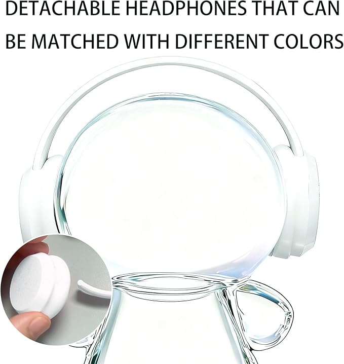3D Printed Headphones Accessories for 17cm Doll(No Dolls)，for Dolls 3.94-6.69inch(10-17cm) in Size，Suitable for Daily Display, Great As a Gift(White Headphones)