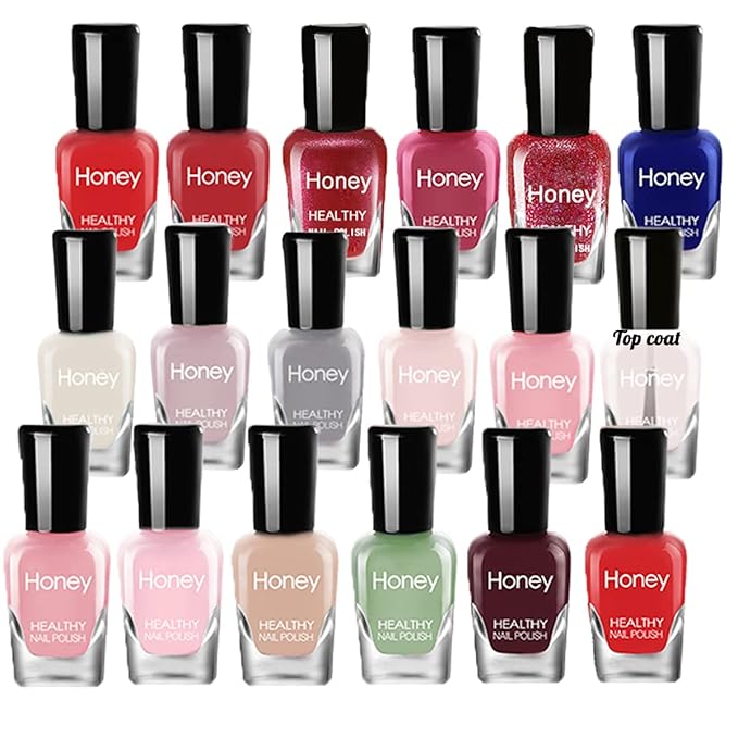 Non Toxic Nail Polish Set, Easy Peel Off and Fast Dry NailPolish Set for Pack, Eco Friendly & Organic Water Based Nail Polish for Women,Teens (18 Bottles)