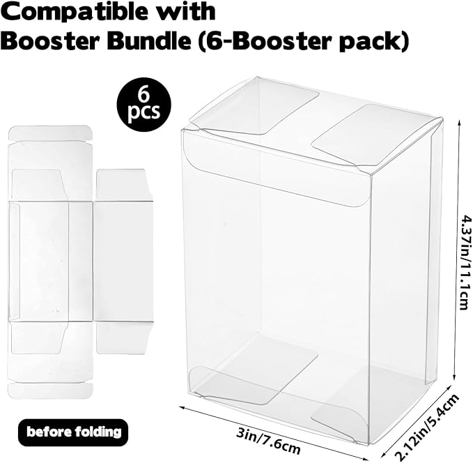 Rainmae 6PCS Protector Case for Booster Bundle/Build & Battle Plastic Display Box (Will NOT fit Ascended Heroes or Perfect Order) Container Compatible with Booster Bundle Collectors Cards Protector