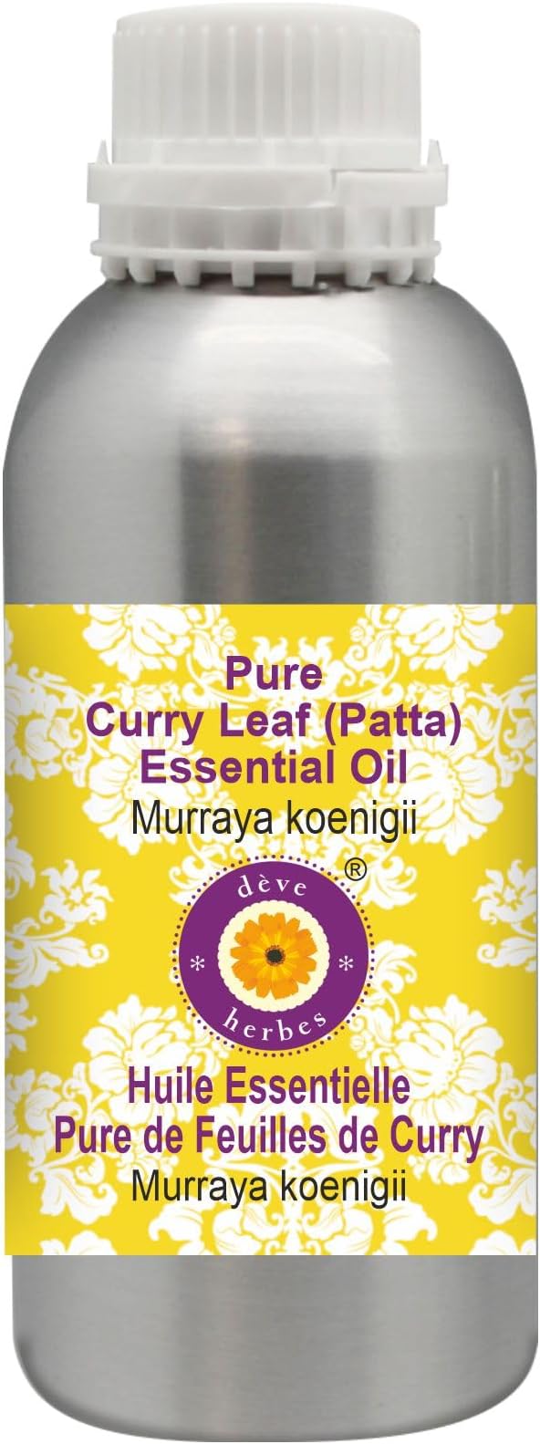 Deve Herbes Pure Curry Leaf (Patta) Essential Oil (Murraya koenigii) Steam Distilled 300ml (10 oz)