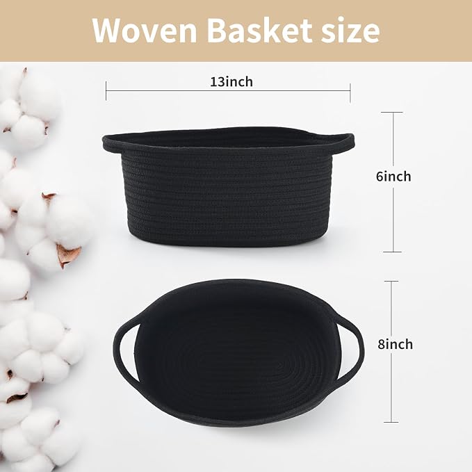 Happyiren Empty Gift Basket with Handle, Black Decorative Storage Container | Perfect for Graduation, Teacher Appreciation, Birthdays & Special Occasions, Cute boo basket for Gifts, Toys, or Essentials