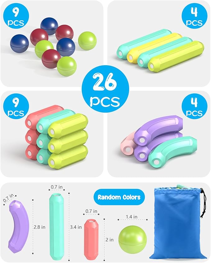 Magnet Toys Magnetic Building Blocks, STEM Starter Toys for Kids Age 3-5 Preschool, Montessori Learning Magnetic Sticks and Balls, Gift for Christmas Birthday (26PCS)