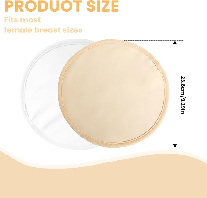 4 Pcs Reusable Castor Oil Packs for Breast, Soft Organic Cotton with Anti Leakage Design, Breast Pads for Women Compress Relaxing Comfort (Oil Not Included)