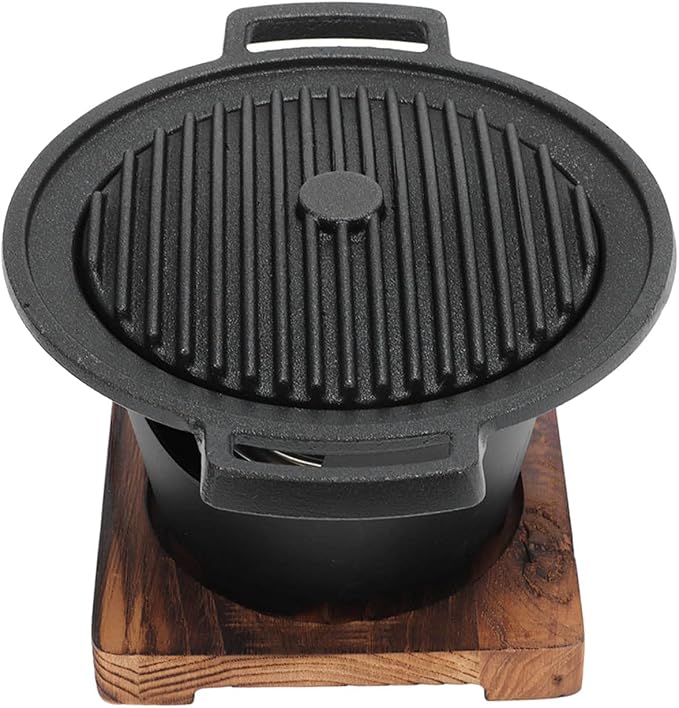 Fdit Portable Korean Barbecue Grill Non Stick BBQ Gril Mini One Person Barbecue Grill Household Korean BBQ Grill for Indoor and Outdoor Grilling