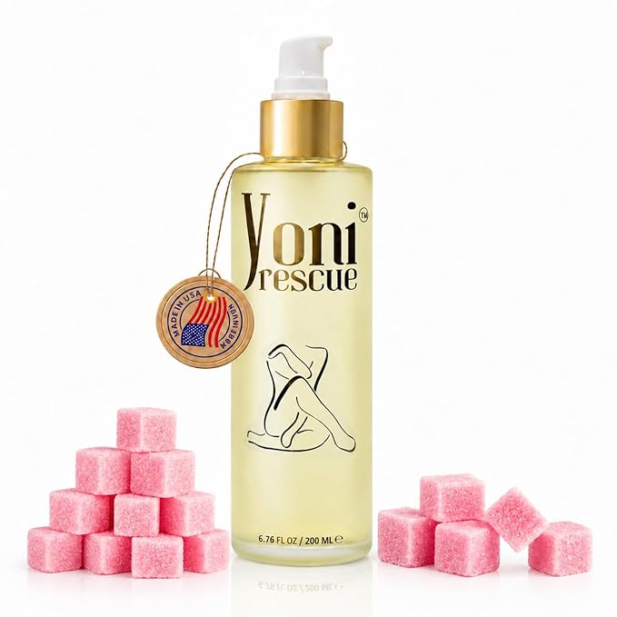 Yoni Rescue Yoni Oil 6.76 oz, All Natural Ingredient for Women pH Balance & Wetness, Vaginal Oil for Dark Spots, Hydration & Comfort - Apricot, Jojoba, Chamomile, Vitamin E (Pink Sugar)