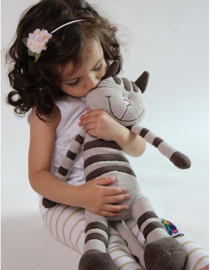 Plush Sitting Taupe Striped Calico Cat, 15"