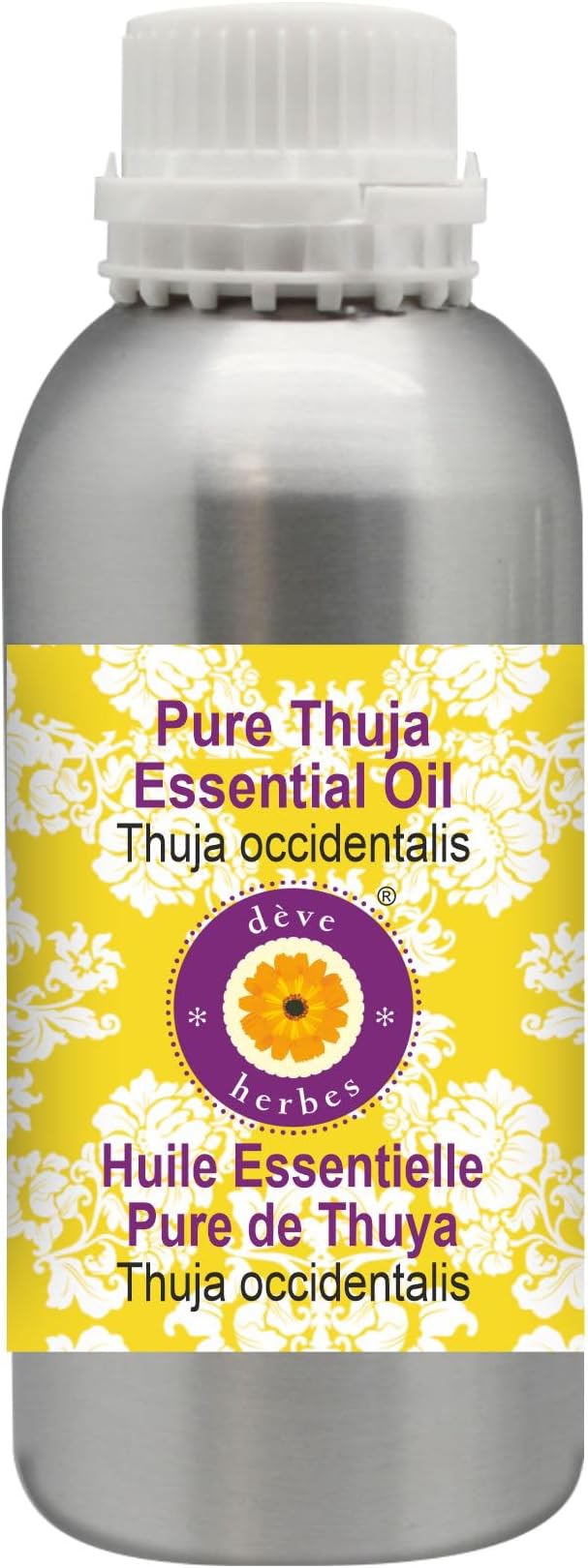 Deve Herbes Pure Thuja Essential Oil (Thuja occidentalis) Steam Distilled 1250ml (42 oz)