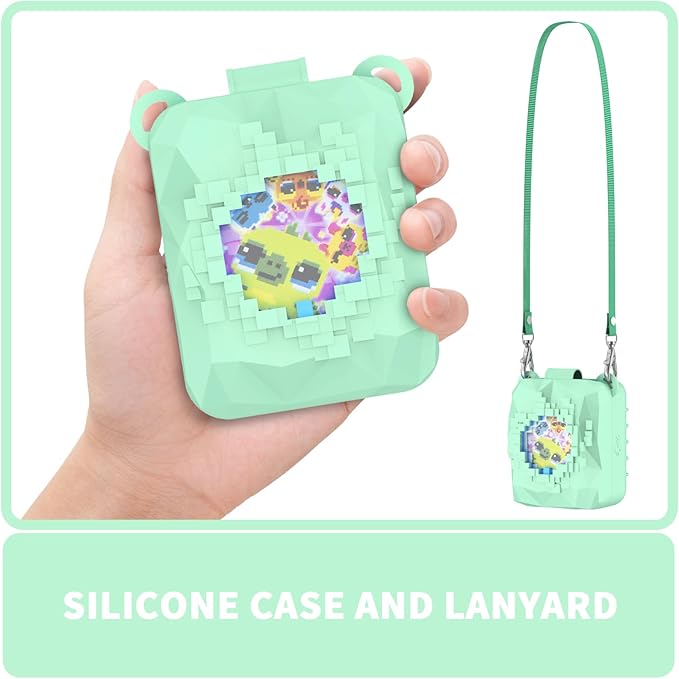 Soft Silicone Case for Bitzee Magicals Interactive Toy Digital Pet, Shockproof and Protective Carrying Case for Bitzee Magicals Virtual Electronic Pets with Lanyard (Mint Green)