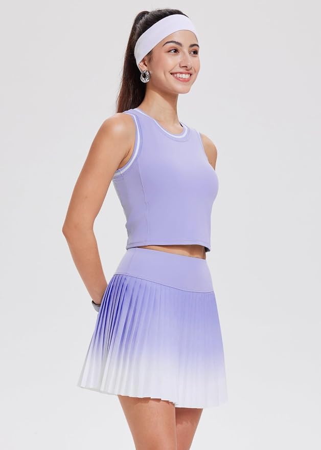 AFZ Women Pleated Tennis Skirt Set Golf Pickleball Outfits Two Pieces Athletic Dress with Built in Shorts