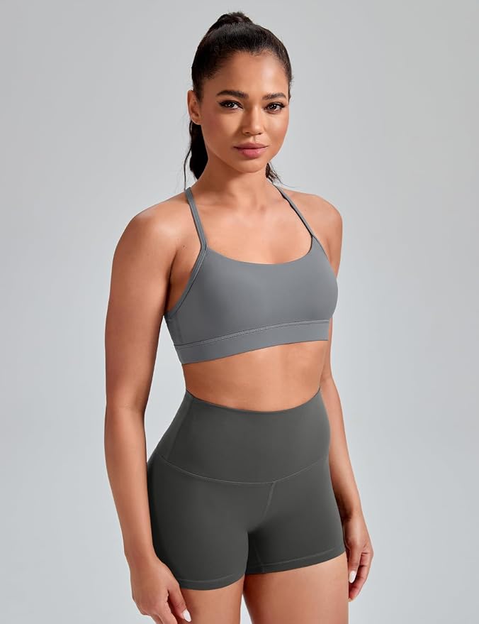 HeyNuts to Freest Womens Y Back Sports Bra, Spaghetti Strap Racerback Low Impact Workout Yoga Tops Padded A-C Cups *Updated