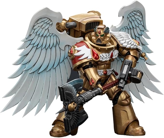 JOYTOY Warhammer 40K 1/18 Action Figures, Blood Angels Sanguinary Guard with Encarmine Axe Perfect for Collectors & Decor, Ideal Gift for Birthdays, Christmas, Character Figure - JT6250