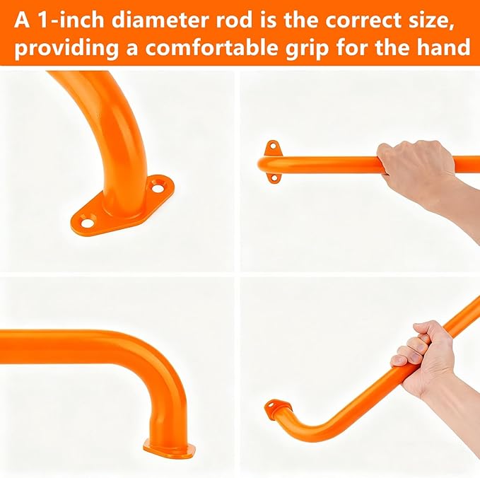 BiJun17 inch Metal Playground Handles,Monkey Bars Indoor Heavy Duty Ceiling Grab Bars for Indoor Outdoor Playgrounds Climbing Frames,Treehouses,and Wall ladders (6 Colors-6pc)