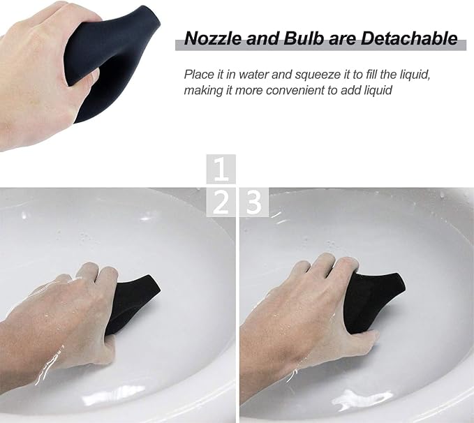 Anal Douche Enema Bulb Kit for Men & Women, 7.9oz Silicone Colon Cleansing Kit with 5 Comfortable Nozzles