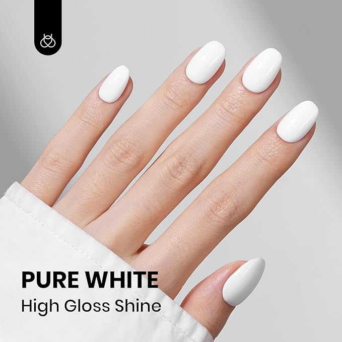 beetles Balck and White Gel Polish - Monochrome Aesthetics Hema-Free Black and White Color Gel Set, 2 Pcs 15ml Polish Soak Off Led French Nail Art Manicure Salon Diy at Home