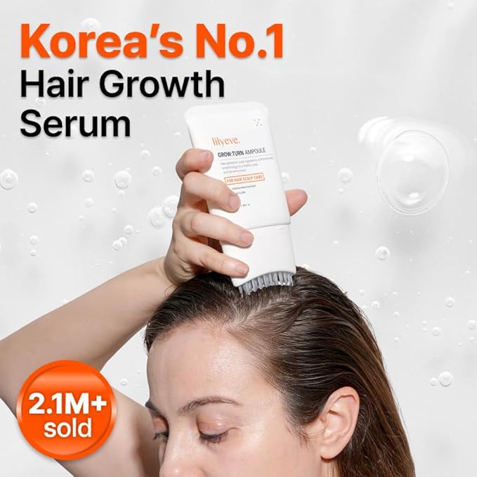 lilyeve GROWTURN Hair Growth Serum with Built-in Brush, Heartleaf-Derived Exosomes to Revitalize, Korean Hair Care, 3.38 fl. oz. (Pack of 4)