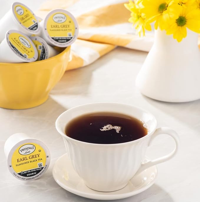 Twinings of London Decaffeinated Earl Grey Tea K-Cups for Keurig, 24 Count (Pack of 2)