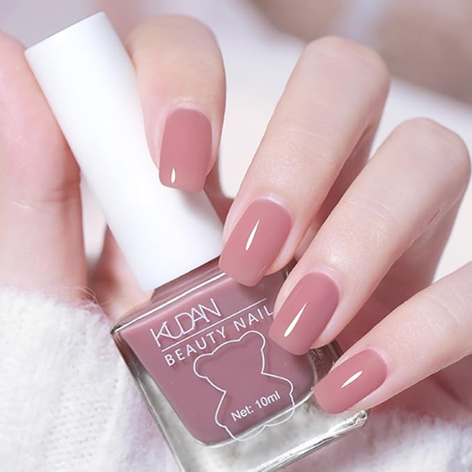 NovaCharm Dark Pink Nail Polish - Air Dry Quick Dry Nail Polish - Long Lasting Nail Varnish - High Glossy Fingernail Polish - Pink Jelly Nail Gel No Need UV Light DIY at Home for Women