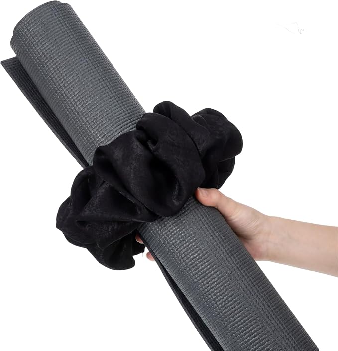 Yoga Mat Scrunchie Yoga Mat Strap Band Holds Your Yogas Mats in Style Stylish Holder Stretchable Velvet Fabric Fits All Standard Yogamats (mat not included)