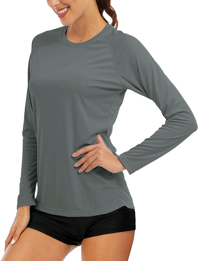 MAGCOMSEN Women's Long Sleeve Shirts UPF 50+ Sun Protection Shirts for Hiking Fishing Workout Rash Guard