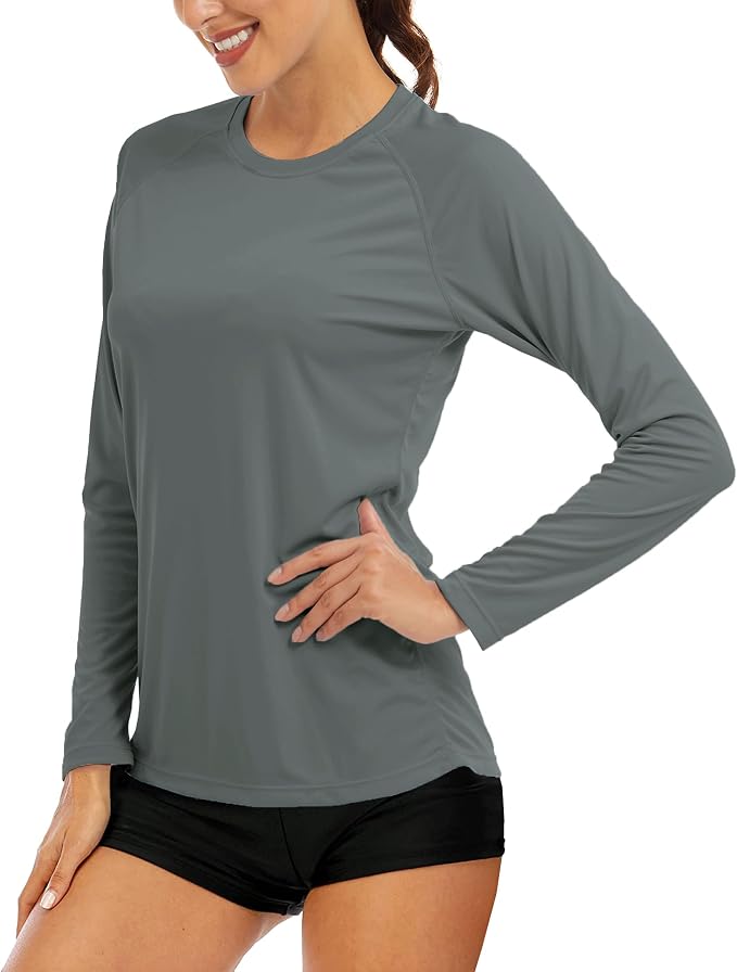 MAGCOMSEN Women's Long Sleeve Shirts UPF 50+ Sun Protection Shirts for Hiking Fishing Workout Rash Guard